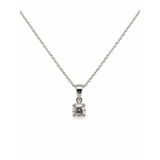 Pre Owned 18ct White Gold Diamond Pendant and Chain ZC109